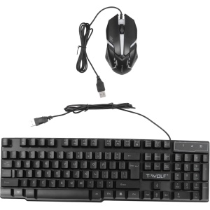 HEMOTON 1 Juego De Teclado Y Ratón con Cable USB Teclado para Juegos Teclado Ergonómico Compacto Teclados para Portátiles Ratón Inalámbrico para Ordenador Portátil Teclado De