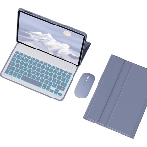 HLTOOP Funda Teclado para Lenovo Tab P11 (2.ª Generación)/Pad Plus 2023 (11,5 Pulgadas), Contener Ñ, Teclado Inalámbrico Retroiluminado Desmontable con Cubierta Protectora Magnética, Ratón,Púrpura