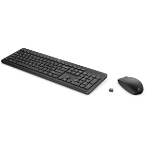 HP Teclado inalámbrico NL 230, tamaño completo (100%), RF, W126262580 (230, tamaño completo (100%), RF inalámbrico, mecánico, QWERTY, negro, ratón incluido
