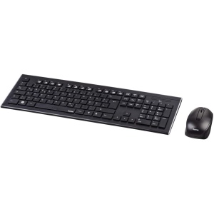 Hama | Teclado y Ratón Inalámbrico (Kit de Ratón y Teclado Bluetooth con Nano Receptor 2.4GHZ, Teclado Silencioso, Teclado QWERTY Completo, Ratón con 1.600 dpi) Color Negro