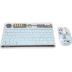 Haofy Combo Teclado-ratón, Práctico Combo Teclado-ratón Inalámbrico, Transparente, Ergonómico, 3 Modos, Conexión 2.4G para PC (Azul) - Imagen 1