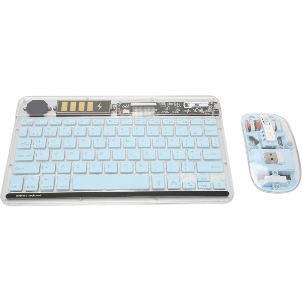 Haofy Combo Teclado raton Practico Combo Teclado raton Inalambrico Transparente Ergonomico 3