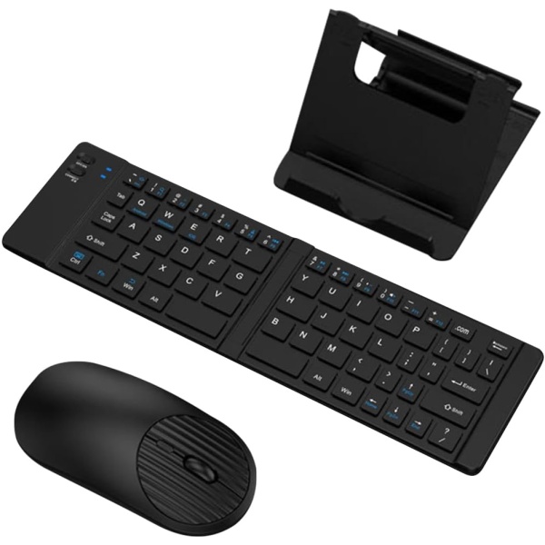 JUCHRZEY Teclado Inalambrico Plegable Raton Compatible con Teclado Ultrafino Plegable
