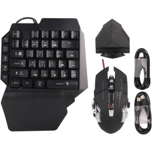Juego de Conversor de Ratón y Teclado RGB para Juegos Móviles con Transmisión de Pantalla, Compatible con PUBG y, Combo Inalámbrico con Cable para,
