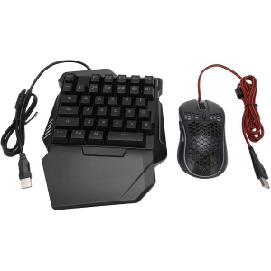 Juego de Convertidor de Ratón y Teclado con una Mano, Adaptador RGB Inalámbrico con Cable para iOS