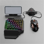 Juego de Convertidor de Ratón y Teclado para Juegos Móviles, Adaptador de Ratón y Teclado Mecánico RGB Inalámbrico con Cable Combo con Fundición de Pantalla - Imagen 1