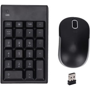 Juego de Mouse con Teclado Numérico Inalámbrico, 22 Teclas, Teclado Numérico Inalámbrico, 3 Botones, Ratones de Computadora Duraderos Y Sensibles, Teclado Numérico de Contabilidad Financiera para la o