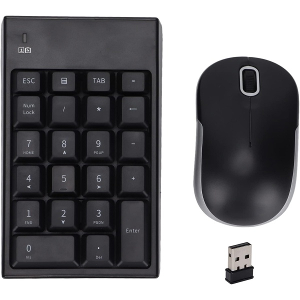 Juego de Mouse con Teclado Numerico Inalambrico 22 Teclas Teclado