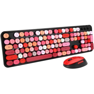 Juego de Ouses Teclado Punk Ratón Inalámbrico Juego de Teclado y Ratón Teclado Inalámbrico Más Lindo Aries, Juego de Ratón con Teclado Punk Wirel R Office Gaming Universal Cuter