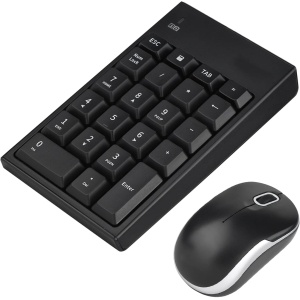 Juego de Ratón con Teclado Numérico Inalámbrico, Ratón óptico de 1200 PPP y Teclado Numérico de 22 Teclas para Entrada de Datos y Navegación Eficientes, Portátil