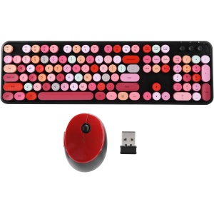 Juego de Ratón y Teclado Punk Inalámbrico, Estilo de Máquina de Escribir con Sensación Mecánica Retro, Unidad USB, Botones Multimedia, Soporte Ajustable, paraXP/win7/win8/win10