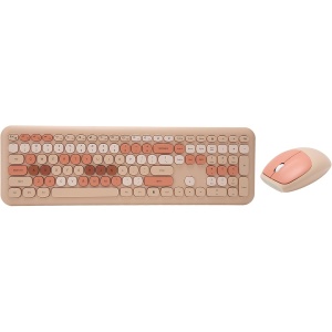 Juego de Teclado Inalámbrico, Combinación de Teclado y Ratón de Estilo Retro de 2,4 GHz para la Familia