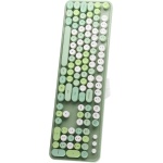 Juego de Teclado y Ratón, Botones Multimedia, Cómodo Ratón Inalámbrico de Poco Ruido, Ratón de 5 Teclas para XP/win7/win8/win10 (Dulce versión de Color Verde Mezclado) - Imagen 1