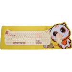 Juego de Teclado y Ratón, Combo de Teclado Inalámbrico Estilo Gatito Lindo, Receptor USB, Teclas Redondas Retro, Función de Suspensión Automática, EDJO 2.4G - Imagen 1