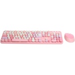 Juego de Teclado y Ratón, Teclado de Escritorio de 104 Teclas, Teclado Inalámbrico Inteligente para PC para Computadora (Tema Rosa) - Imagen 1