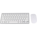 Juego de ratón con Teclado inalámbrico de 2,4 G, Teclado de 78 Teclas Finas grabadas y Kit de ratón ergonómico, combinación de Teclado y ratón USB silencioso para Escribir, Jugar (Plata) - Imagen 1