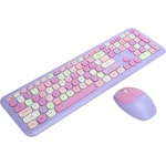 Juego de ratón de Teclado, tecla Redonda Retro, combinación de Ratones de Teclado mecánico de Colores Mezclados, suspensión inalámbrica de 2,4 G, 110 Teclas, sin demora y Escritura silenciosa - Imagen 1