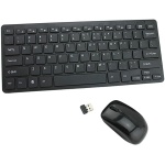 Juego de teclado y ratón inalámbricos delgados con cubierta de teclado, color negro - Imagen 1