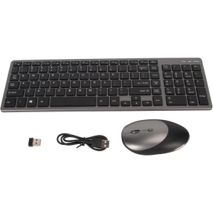 Juego de teclado y ratón, teclado y ratón recargables, reducción de ruido, inalámbrico de 2,4 G, para PC