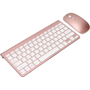 KIMISS Juego de Mouse para Teclado, 78 Teclas USB Thin Etched Keycaps Rose Gold 2.4G Ratón Inalámbrico Inalámbrico Ergonomía Botón de Silencio Teclados de Computadora Rose Gold (Oro Rosa)