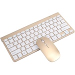 KIMISS Teclado Inalámbrico Ratón Inalámbrico Juego de Teclado Inalámbrico Ratón Ultra Delgado Mute Mini Home Office Cfor OMPuter Accesorios 2.4G (Oro) (Oro) - Imagen 1