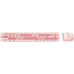 KIT DE TECLADO INALÁMBRICO RATÓN UNIVERSAL 2,4G ADAPTADOR USB 2.4G ROSA