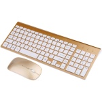 Keephen Combinación inalámbrica de Teclado y ratón, Ventana compacta portátil ultradelgada para computadora portátil con botón de silenciamiento (Plateado) - Imagen 1