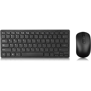 Kripyery Teclado inalámbrico Ratón Set ergonómico Seguimiento óptico 2.4GHz Bluetooth Teclado de computadora Combo para Android Negro