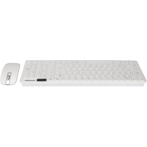 Kufoo Moderno Combo Teclado Ratón Inalámbrico, Teclado Inalámbrico Ergonómico Delgado y Compacto con Teclado Numérico para Portátil Macbook Air Ordenador Apple PC Ompatible con Windows