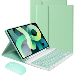 LAMA Funda con Teclado Inalámbrico para iPad de 10,9 y 11 Pulgadas con Ratón para iPad de 10.9 y 11 Pulgadas (iPad Air 5th/4th y iPad Pro 2021/2020/2018) Funda con Teclado Bluetooth con Portalápices