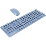 LJCM Combo De Teclado Y Ratón Inalámbrico USB Inalámbrico,Combo De Ratón Y Teclado 104 Teclas Conexión Inalámbrica Y BT De 2,4 G Teclas Ergonómicas De Estilo Retro De Bajo Ruido (Azul) - Imagen 1