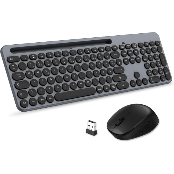 LeadsaiL Juego de teclado y raton inalambrico raton ergonomico y