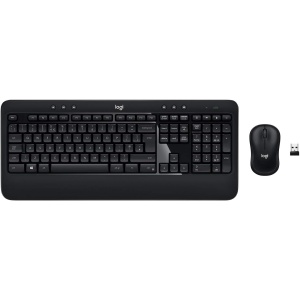 Logitech Advanced Combo Pack Inalámbrico Teclado y Ratón para Windows, Disposición QWERTY Inglés Reino Unido, Negro