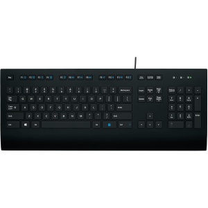 Logitech K280e Pro Teclado con Cable para Windows, Linux, Chrome, Disposición QWERTY Pan Nordic, Negro
