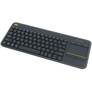 Logitech K400 Plus Teclado Inalámbrico Táctil para TV con Control Multimedia y Touchpad, Teclado QWERTY Español - Negro