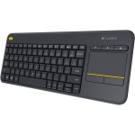 Logitech K400 Teclado Táctil Inalámbrico Plus para TV con un Control Multimedia y Panel Táctil, Disposición QWERTY Inglés Reino Unido - Negro - Imagen 1