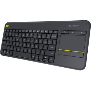 Logitech K400 Teclado Táctil Inalámbrico Plus para TV con un Control Multimedia y Panel Táctil, Disposición QWERTY Inglés Reino Unido - Negro