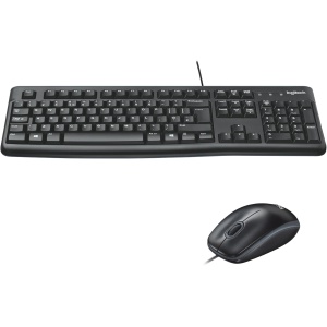 Logitech MK120 Combo Teclado y Ratón Óptico con Cable para Windows, Teclado de Tamaño Completo, USB Plug-and-Play, Compatible con PC y Portátil, Disposición QWERTY Español - Negro