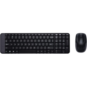 Logitech MK220 Combo con Teclado y Ratón Inalámbrico compacto para Windows, Disposición AZERTY Francés - Negro