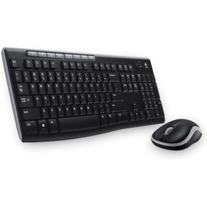 Logitech MK270 Combo Teclado y Ratón inalámbrico compacto para Windows, Conexión 2,4 GHz, 8 Teclas de Acceso Directo, Batería 2 Años, PC/Portable, Layout Griego QWERTY, Color Negro
