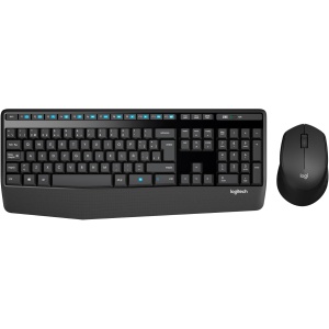 Logitech MK345 Combo con Teclado Inalámbrico de Tamaño Completo con Reposamanos y Cómodo Ratón para Diestros, Disposición QWERTY US Internacional - Negro