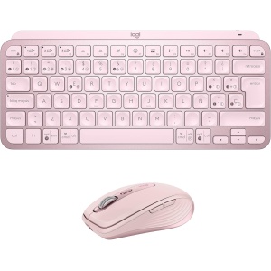 Logitech MX Keys Mini Teclado + MX Anywhere 3 Ratón Inalámbrico, Combo - Teclado Retroiluminado, USB-C, Bluetooth, Desplazamiento Rápido, Compatible con Multi-Os, PC/Mac - Rosa