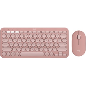 Logitech Pebble 2 Combo, Disposición QWERTY US Internacional, Rosa