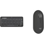 Logitech Pebble Keys 2 K380s, Teclado Bluetooth multidispositivo Pebble Mouse 2 M350s, estilizado ratón inalámbrico Bluetooth - Grafito - Imagen 1