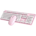 MDWZH Teclado y Raton Juego De Teclado Y Ratón Inalámbricos, Teclado Inalámbrico con Teclas Redondas Y Teclado Numérico Combo de Teclado y Ratón - Imagen 1