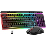 MDWZH Teclado y Raton Ratón Recargable Ajustable con Sensación Mecánica, Teclado Inalámbrico De 2,4 GHz For Ordenador Combo de Teclado y Ratón - Imagen 1