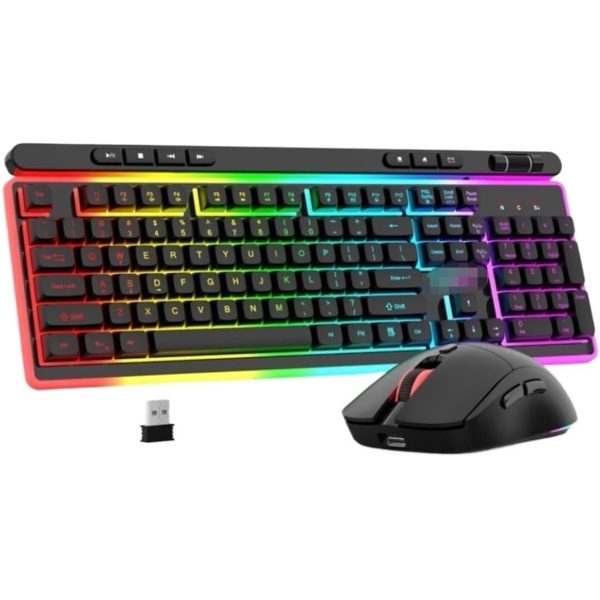 MDWZH Teclado y Raton Raton Recargable Ajustable con Sensacion Mecanica