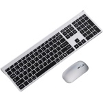 MDWZH Teclado y Raton Teclado Y Ratón Compatible con Teclado Y Ratón Bluetooth Inalámbrico Recargable Multidispositivo Combo de Teclado y Ratón(Black) - Imagen 1