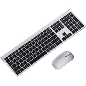 MDWZH Teclado y Raton Teclado Y Ratón Compatible con Teclado Y Ratón Bluetooth Inalámbrico Recargable Multidispositivo Combo de Teclado y Ratón(Black)