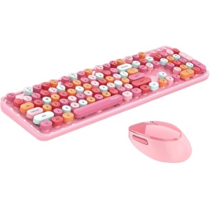 MOFII Juego de teclado inalámbrico y ratón Sweet 2.4G (rosa)